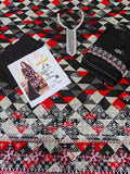 printed with embrodiered three pieces article rj46